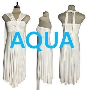 Aqua Strapless White Dress Size M